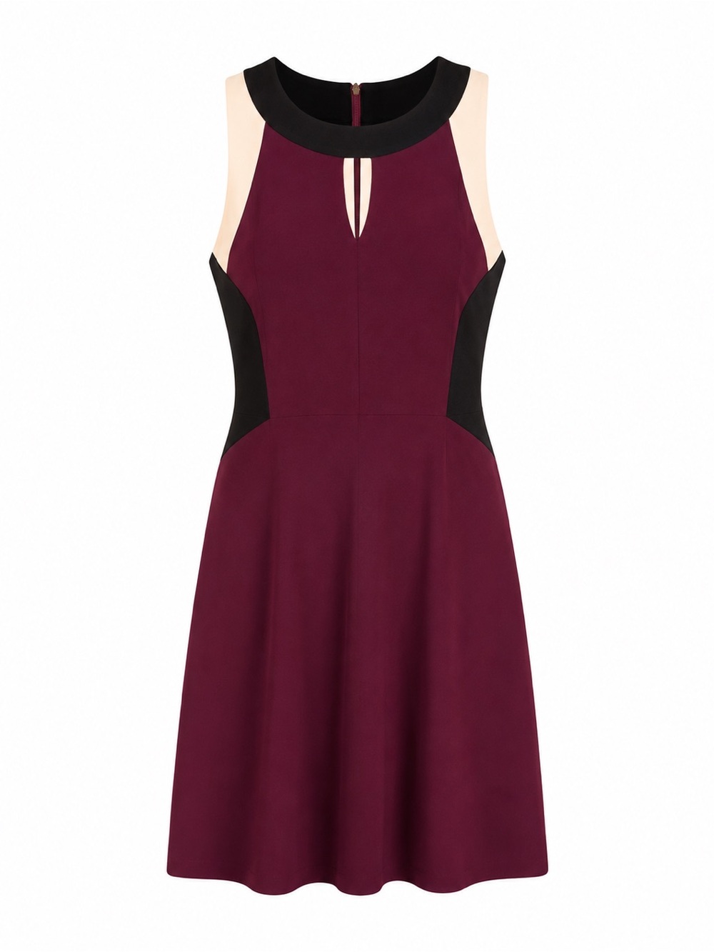 Tommy Hilfiger Colorblock Fit & Flare Dress Plum Purple Office Chic Size 12